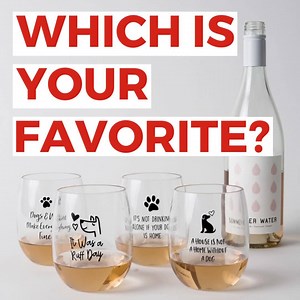 CHEERS! 🍷🐶 Every every wine cup helps fund meals for shelter pups. You're a hero! Leave your favorite in the comments below #1-4...! 🎉 SHOP: https://iheartdogs.co/winefave | I Love My St. Bernard