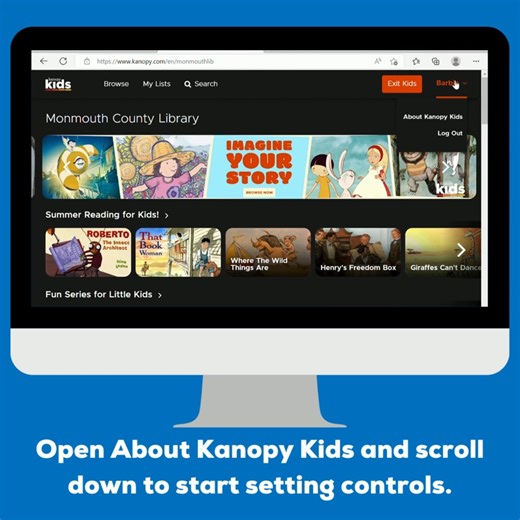 Stream with your library card. Try Kanopy, free from Monmouth County Library. New to Kanopy? Learn details about Kanopy Kids Parental Controls! #library #librariestransform #BorrowBeforeYouBuy #MonmouthReads #MonmouthCountyReads #LibrariesAreHereForYou #kanopy #movie #kanopykids #unlimitedcontent Monmouth County Government Howell Township Howell Happenings NJ Brian Boms | Monmouth County Library System