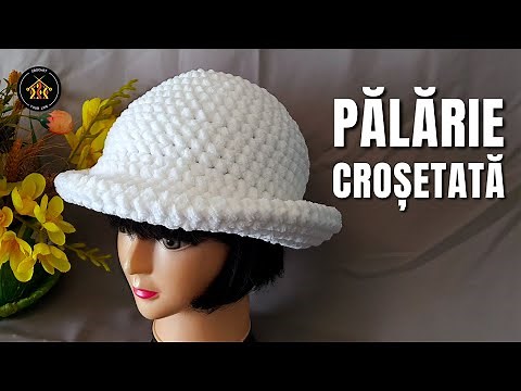 How to crochet a winter hat - Elegant, soft and fluffy women's hat with a double brim