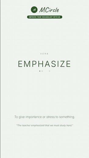 Learn English: What is Emphasize? | Vocabulary Shorts