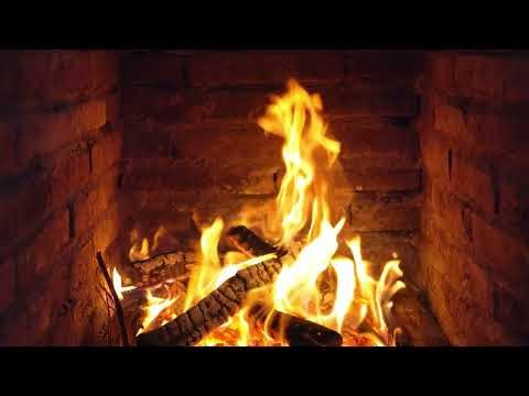 Fireplace Warm Winter Night Ambience with Peaceful Country Music Relax 4K
