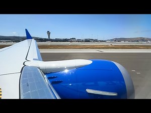 United Airlines B737 MAX 9 sunny takeoff from San Francisco runway 1L