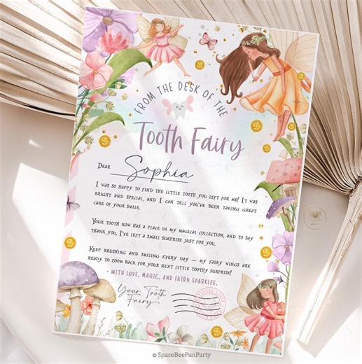 Tooth Fairy Letter Lost Tooth Pink Editable Tooth Fairy Note for Girlstooth Fairy Note for First Tooth Fairy Template Instant Download ZF1 - Etsy