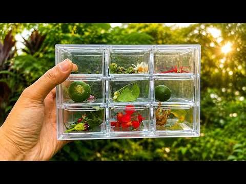 I harvesting fruit from a garden filled with exotic varieties