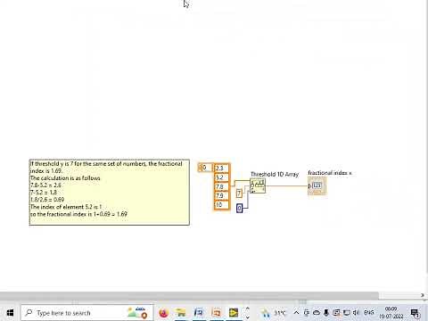 How to use Threshold 1D Array Function in LabVIEW