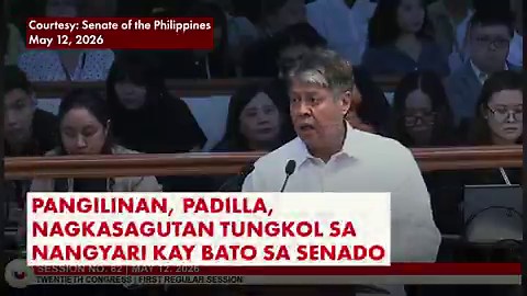 NASIGAWAN SI PADILLANaging mainit ang sitwasyon sa plenaryo ng Senado nang magkasagutan sina Sen. Kiko Pangilinan at Sen. Robin Padilla.