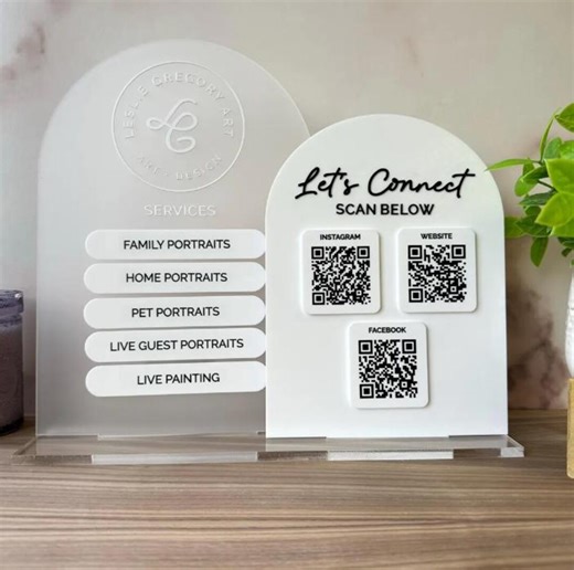 Double Panel Magnetic Menu Sign, QR Code Display - Etsy