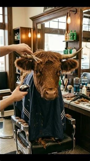 Cinematic Cow Haircut 🐄 | Mullet Transformation Timelapse