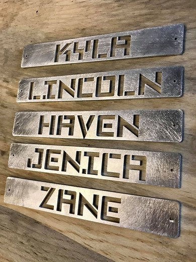 Metal Name Plates | Personalized High Definition Name Plaques | Custom LASER Cut by Red Summit - Etsy