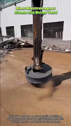 Giant Electromagnet Cleans the Scrap Yard