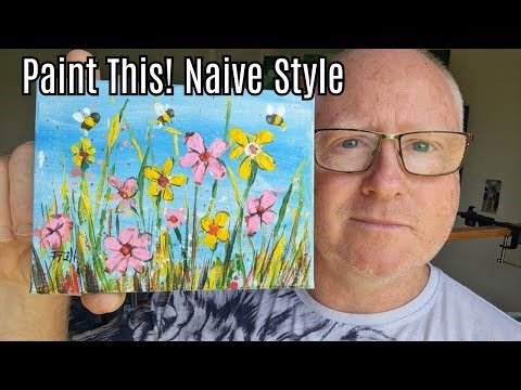 Fun Naive Flowers & Bees in Acrylic | Perfect for Beginners & Returning Artists