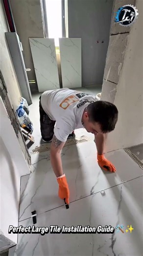 Perfect Large Tile Installation Guide 🛠️✨ #TileInstallation #HomeRenovation #DIY