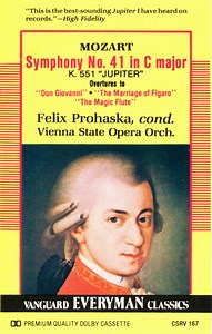 Mozart, Felix Prohaska, Vienna State Opera Orch. - Symphony No. 41 In C Major, K. 551 "Jupiter" / Overtures To "Don Giovanni", "The Marriage Of Figaro", "The Magic Flute"