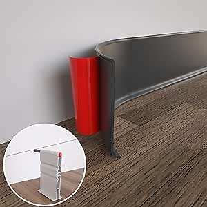 COUKIU Flexible Baseboard Molding Trim, 4 Inch x 60 Feet Self-Adhesive Vinyl Wall Base Cove Base, Peel and Stick Rubber Wall Base Moulding Trim(S100, Black)