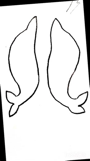 Draw two DOLPHIN playing with BALL #shortsfeed #youtubeshorts #art #dolphin #drawing