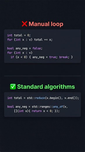 Replace manual loops with standard algorithms