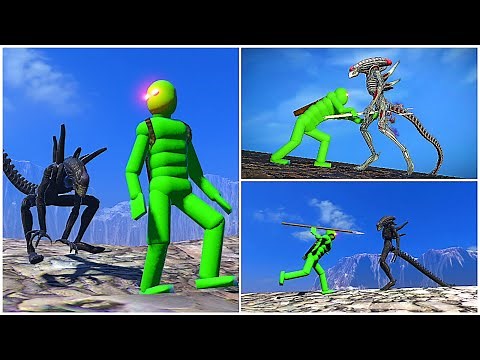 ALIEN Hunts for Ragdoll Blood In Mountain - Overgrowth Mods Gameplay