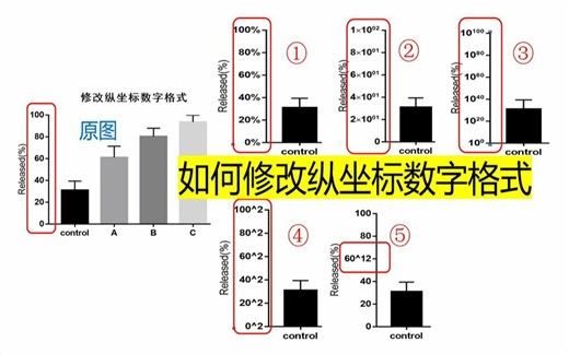 Graphpadprism作图，如何修改纵坐标数字格式 百分号（ % ） 10的幂次方 科学计数法 对数 自定义等