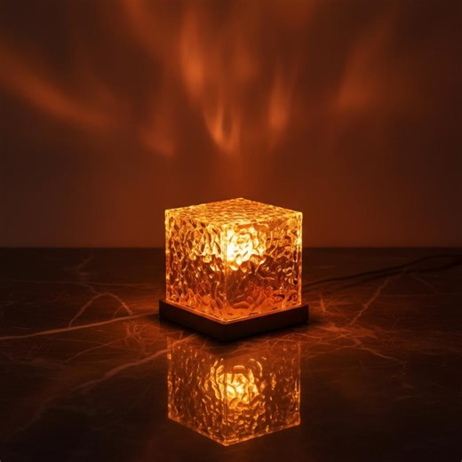 Crystal Cube LED Lamp | Aurora Water Wave Projector | Color Changing Ambient Night Light | Bedroom Mood Lamp | Aesthetic Room Decor Gift - Etsy UK