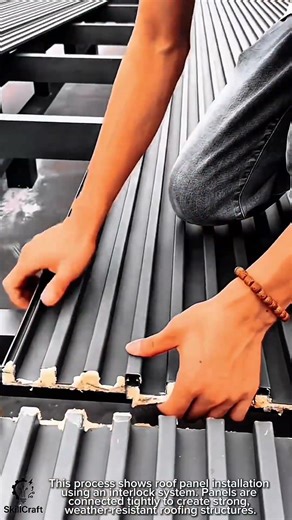 Roof Panel Installation Work Tool Using Interlock Panel System #worktool