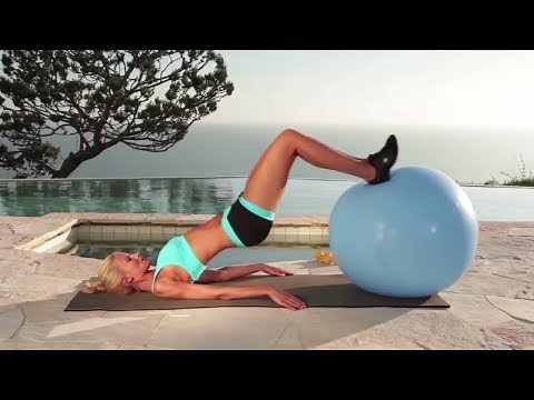 10 min Beginner Workout - Top 9 Stability Ball Exercises - Stability Ball Workout for Beginners