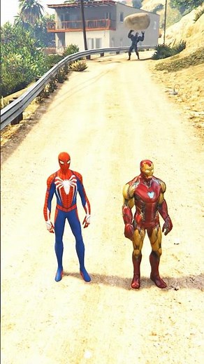 RED HULK SAVES IRON MAN AND SPIDER-MAN FROM EVIL VENOM #gta #spiderman #ironman