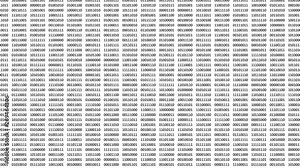 Animated cryptic bits and bytes in black color scrolling on a computer screen with white background. Stock Video