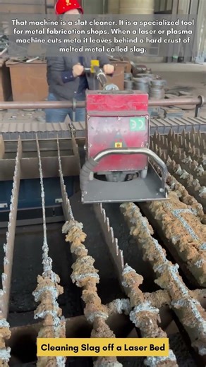 Cleaning Slag off a Laser Bed