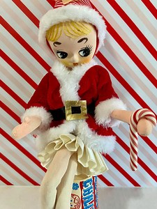 Vintage Candy Cane Lane Christmas Elf Collectible Shelf Sitter Pose Doll - Etsy