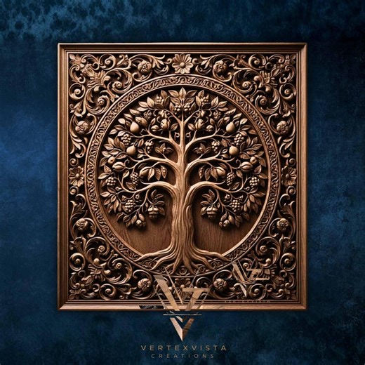Tree of Life STL | Ornamental 3D Relief for CNC | Celtic Tree Wall Art | Sacred Nature Carving | Aspire & Carveco Ready - Etsy Canada