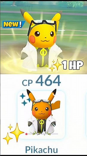 1 HP✨️Shiny Professor Pikachu VS Grunt Battle in Pokemon Go