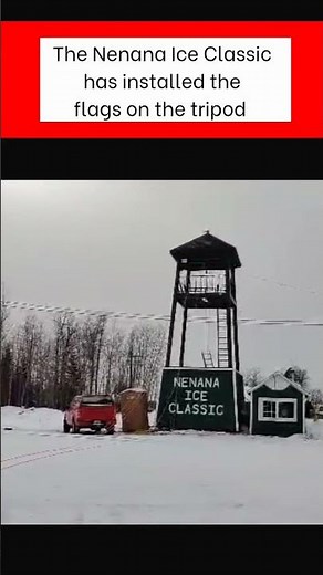 🚩🚩The flags are up on the Nenana Ice Classic Tripod! #theslomorealityshow #wewatchicemeltforfun