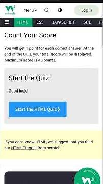 Mastering W3Schools HTML Quiz Live: 40 Questions Answered | 85%+ Score!