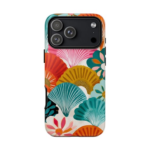 Phone Ink - Custom Case - Sea Shell Damask Coral Teal - Etsy France