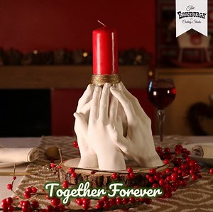 No-one would guess how easy this AMAZING table centerpiece is to create! 😍 Cast your family’s hands holding a jam jar, and use your sculpture as a stunning candle holder, or vase!🕯️ #FamilyCraft #Handmade #HomeDecor | The Edinburgh Casting Studio