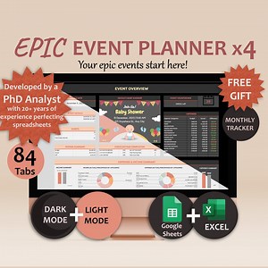 Google Sheets Event Planner Template Excel Digital Event Planner Spreadsheet Event Party Budget Tracker - Etsy