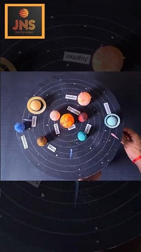 Solar System Model with Thermocol Balls | DIY Science Project for Students #shortsfeed #shorts