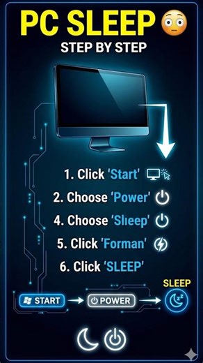 Computer Sleep Mode Kaise Use Kare 😳 Step by Step #shorts