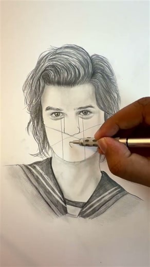 Drawing Steve Harrington from Stranger Things | Step-by-Step Portrait 🍦