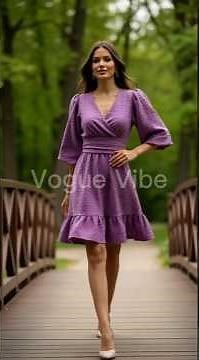 Pretty Lilac Dress Look | Outdoor Fashion Photoshoot 2025 💜✨ #ootd #ai #viral #aiart #shorts