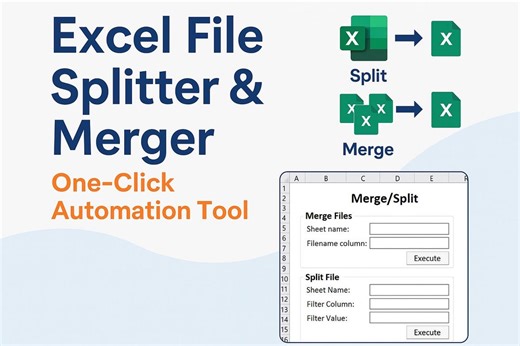 Excel File Split & Merge VBA Macro | Automation Tool - Etsy