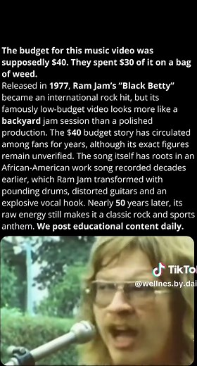 Ram Jam Black Betty $40 music video story