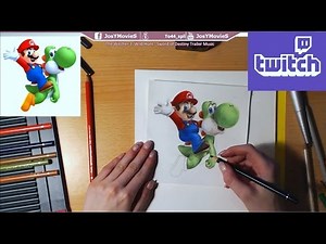 Colored Pencil Drawing: Supermario riding Yoshi - Speed Draw | JosYMovieS