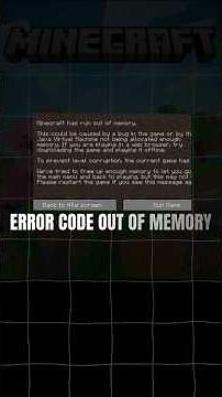 Error Code Out of memory
