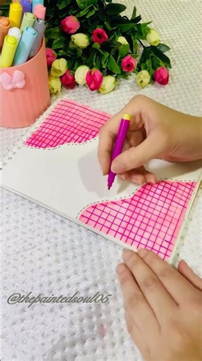 DIY frontpage design for projects🩷#art #shorts #borderdesign #handwriting #satisfying #youtube #yt