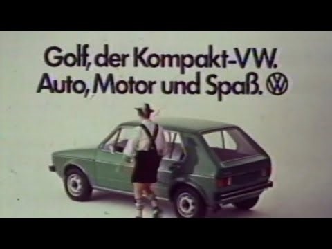 Der Golf hat enorm viel Raum/Alte VW Werbung.