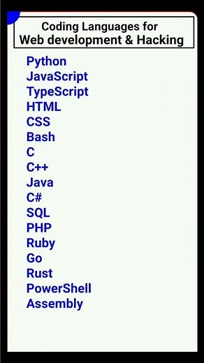 Coding Language for Hacking & Web Development #shorts
