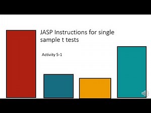 JASP instructions for single sample t tests (Activity 5-1 data)
