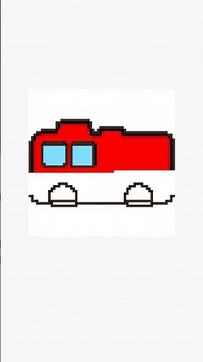 【アイロンビーズ図鑑】消防車Pattern Aをアイロンビーズで作る｜のりもの図鑑#Pixel Beads #Shorts