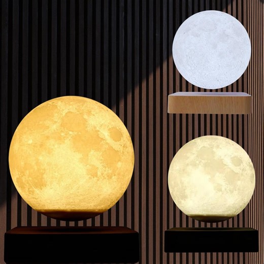 Magnetic Levitating Moon Lamp & Galaxy Starry : Rotating Lunar Desk Night Light - Etsy